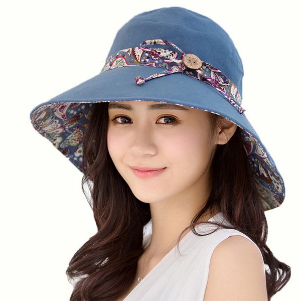 vicabo women sun hat fashionable super wide wooden buckle sun hats 2020 summer new butterfly outside floral print inner cap, Blue;gray
vicabo women sun hat fashionable super wide wooden buckle sun hats 2020 summer new butterfly outside floral print inner cap, Blue;gray