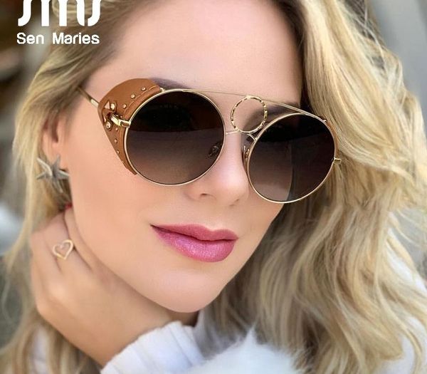 2019 round steam punk sunglasses women men elegant ladies new fashion shades vintage tide leather rivets glasses uv400 oculos y200420, White;black
2019 round steam punk sunglasses women men elegant ladies new fashion shades vintage tide leather rivets glasses uv400 oculos y200420, White;black