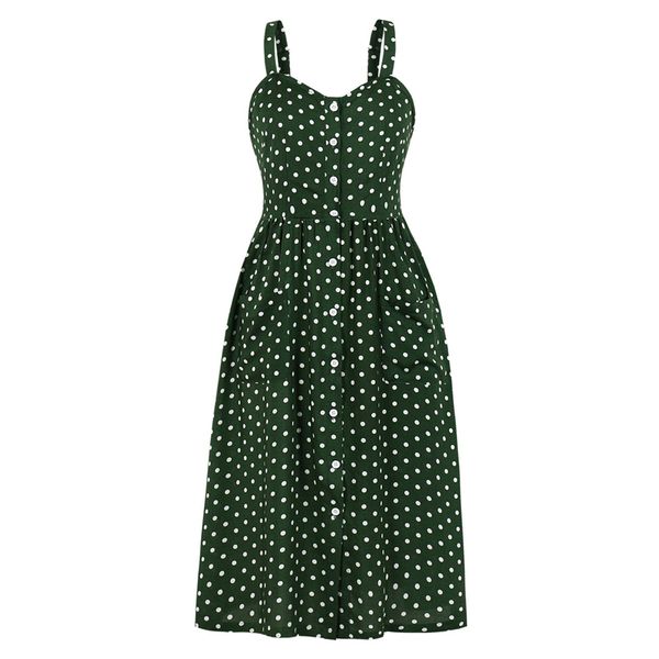 casual dresses vintage polka dot summer midi button up fit and flare 50s 60s women spaghetti strap shirred back pleated dress, Black;gray
casual dresses vintage polka dot summer midi button up fit and flare 50s 60s women spaghetti strap shirred back pleated dress, Black;gray