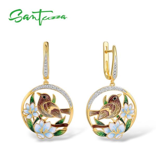 santuzza silver earrings for women authentic 925 sterling silver gold color delicate flower sparrow fine jewelry handmade enamel 200923
santuzza silver earrings for women authentic 925 sterling silver gold color delicate flower sparrow fine jewelry handmade enamel 200923