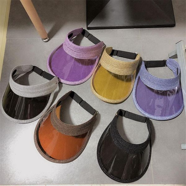 summer sun hat women candy color transparent ess plastic sunshade hat lurex straw clear visor cap outdoor sport beach hats, Blue;gray
summer sun hat women candy color transparent ess plastic sunshade hat lurex straw clear visor cap outdoor sport beach hats, Blue;gray