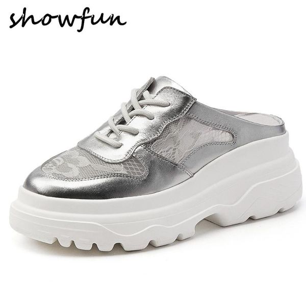 women's genuine leather lace- patchwork platform flats mules thick sole comfortable casual summer breathablle sneakers shoes hot, Black
women's genuine leather lace- patchwork platform flats mules thick sole comfortable casual summer breathablle sneakers shoes hot, Black