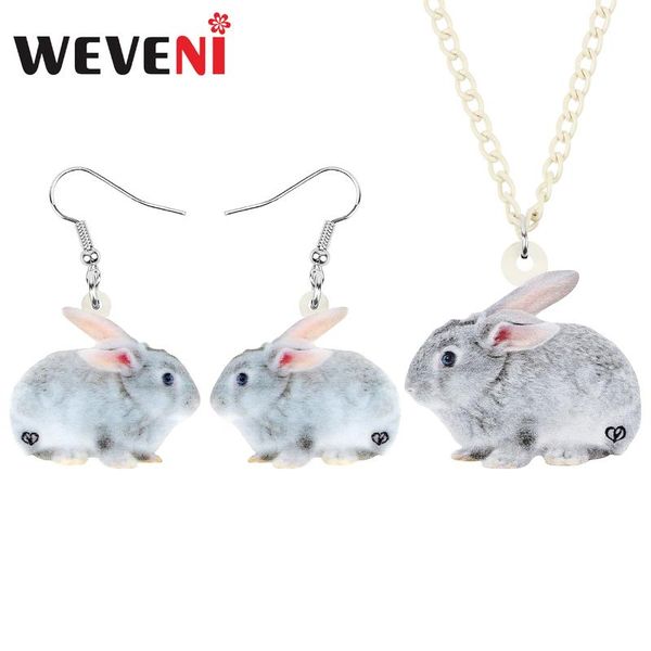 weveni acrylic sweet animal hare jewelry sets long necklace earrings for women kids friends classic festival gift, Silver
weveni acrylic sweet animal hare jewelry sets long necklace earrings for women kids friends classic festival gift, Silver