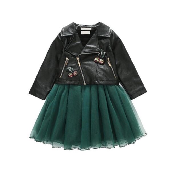 2020 new children's suits, girls' autumn clothes big children's leather jacket + mesh dresses two-piece suit 3-12yrs wear 092, White
2020 new children's suits, girls' autumn clothes big children's leather jacket + mesh dresses two-piece suit 3-12yrs wear 092, White