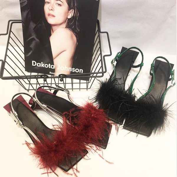 manlinaya design feather women sandals strange style heel women shoes runway show square open toe woman sandals, Black
manlinaya design feather women sandals strange style heel women shoes runway show square open toe woman sandals, Black