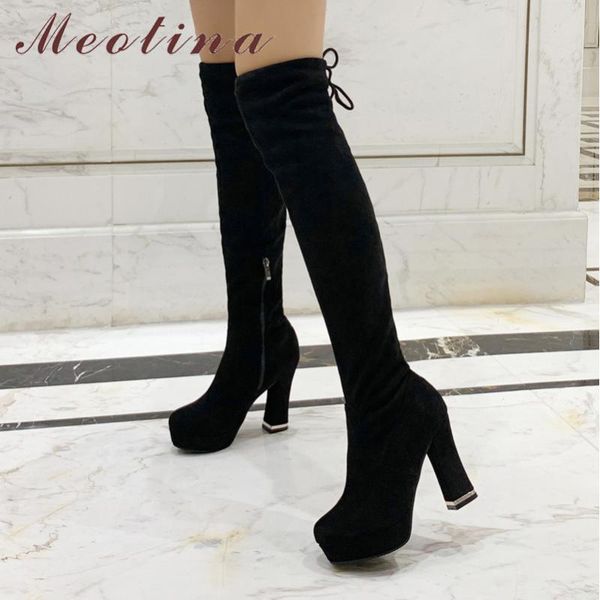 meotina winter over the knee boots women zip platform thick heel thigh high boots slim super high heel shoes ladies fall 43, Black
meotina winter over the knee boots women zip platform thick heel thigh high boots slim super high heel shoes ladies fall 43, Black
