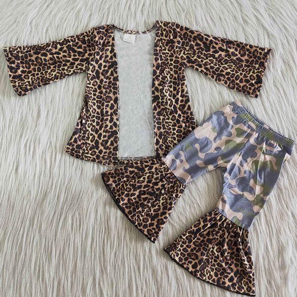 children`s clothing baby girl designer clothes fall coat outfits leopard camouflage bell bottom outfits boutique girls clothing set, White 
children`s clothing baby girl designer clothes fall coat outfits leopard camouflage bell bottom outfits boutique girls clothing set, White