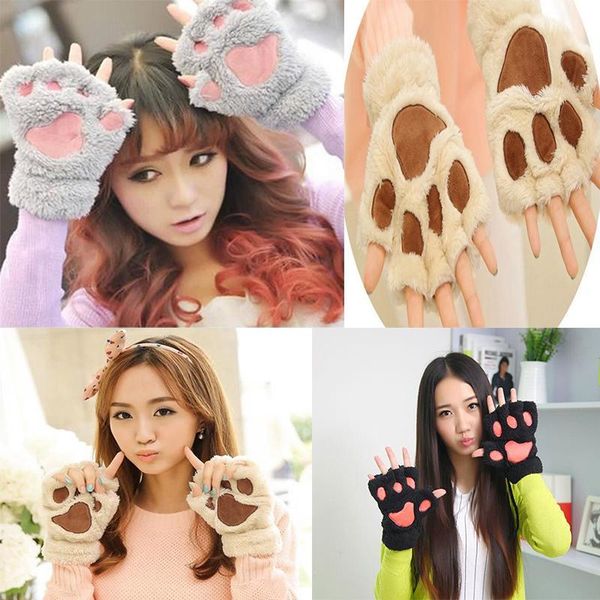 five fingers gloves women lady girl winter warm fingerless fluffy bear cat plush glove mittens 1 pair, Blue;gray
five fingers gloves women lady girl winter warm fingerless fluffy bear cat plush glove mittens 1 pair, Blue;gray