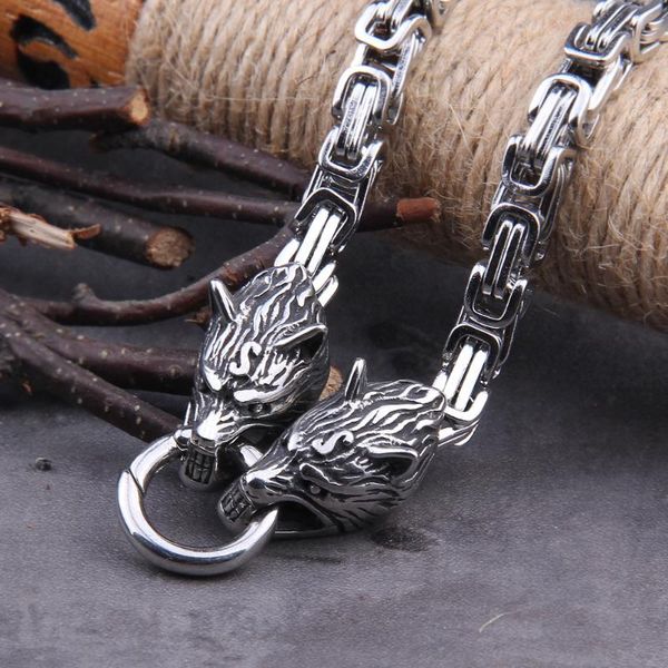 stainless steel viking wolf head square-link chain with round clasp without pendant with wooden box as christmas gift, Silver
stainless steel viking wolf head square-link chain with round clasp without pendant with wooden box as christmas gift, Silver