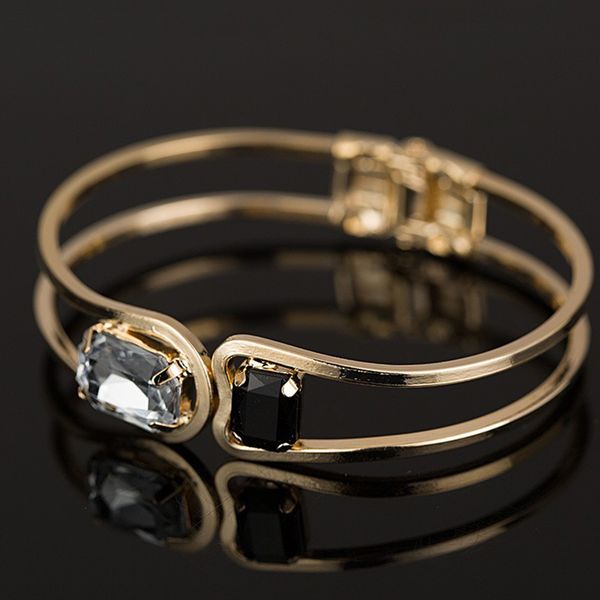 fashion crystal gold color jewelry for women wedding big square green stones bracelets bangle b004, Black
fashion crystal gold color jewelry for women wedding big square green stones bracelets bangle b004, Black