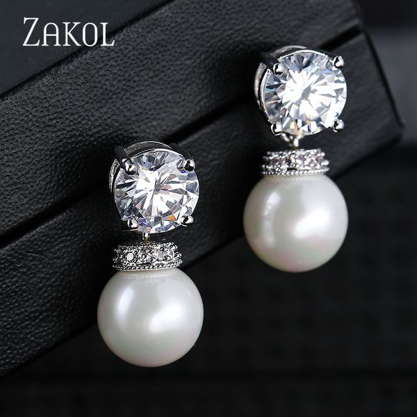 stud zakol cute round zirconia shape earrings imitation pearls women jewelry for party fsep2004, Golden;silver
stud zakol cute round zirconia shape earrings imitation pearls women jewelry for party fsep2004, Golden;silver