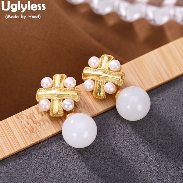 uglyless natural jade balls pearls flower earrings for women gold cross earrings real 925 silver brincos fashion pearls jewelry
uglyless natural jade balls pearls flower earrings for women gold cross earrings real 925 silver brincos fashion pearls jewelry