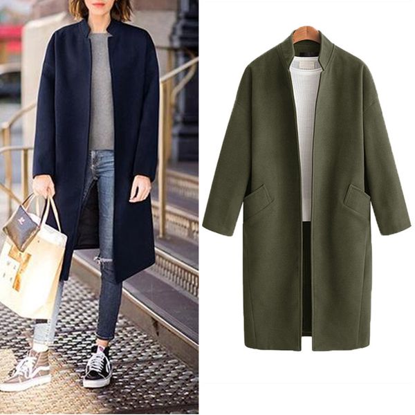 winter fashion women long wool blends coat elegant casual thick cardigan solid female cashmere overcoat plus size 4xl, Tan;black
winter fashion women long wool blends coat elegant casual thick cardigan solid female cashmere overcoat plus size 4xl, Tan;black