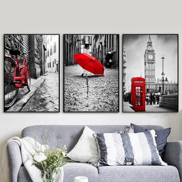 gohipang red bicycle umbrella london landscape wall art canvas painting nordic posters and prints wall pictures for living room
gohipang red bicycle umbrella london landscape wall art canvas painting nordic posters and prints wall pictures for living room