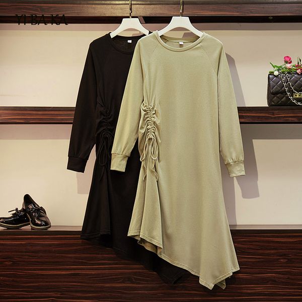 casual dresses autumn winter plus size women dress elegant vintage long sleeve o neck cotton knee length vestido irregular, Black;gray
casual dresses autumn winter plus size women dress elegant vintage long sleeve o neck cotton knee length vestido irregular, Black;gray