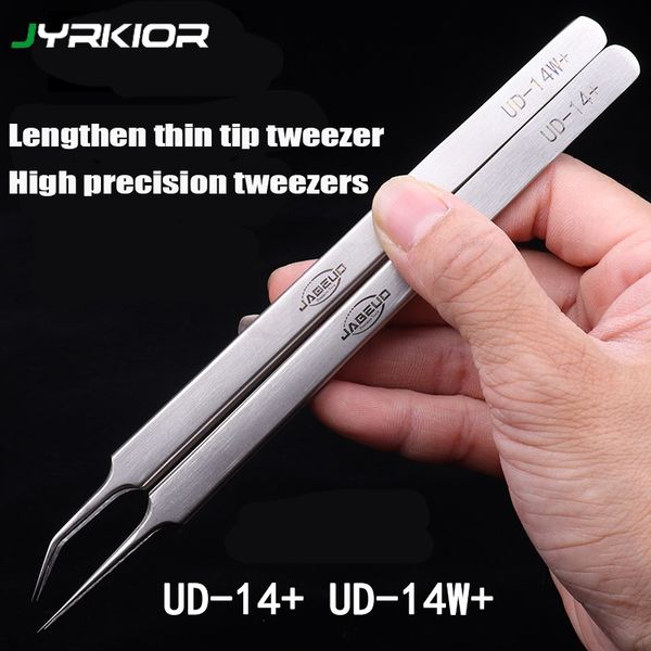 jyrkior jabeud high precision stainless steel lengthen hardened ultra fine tip tweezer for mobile phone repair tools
jyrkior jabeud high precision stainless steel lengthen hardened ultra fine tip tweezer for mobile phone repair tools