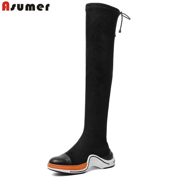 asumer 2020 new flock+genuine leather boots round toe autumn stretch over the knee boots black women thigh high big size
asumer 2020 new flock+genuine leather boots round toe autumn stretch over the knee boots black women thigh high big size