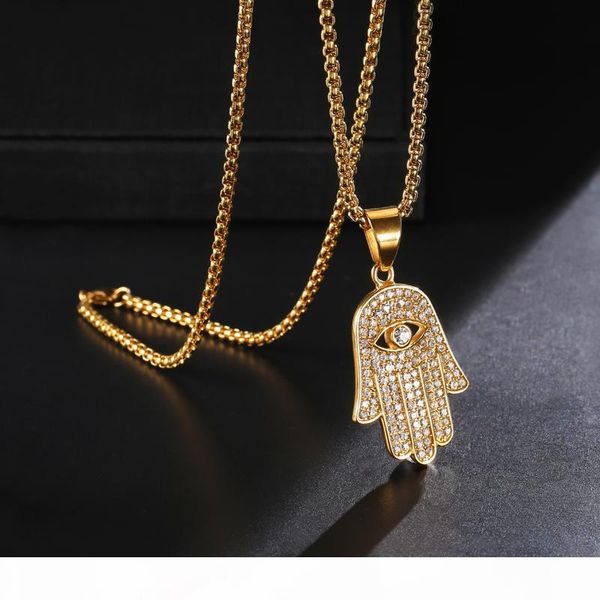 wholesale hop bling ice out eye fatima palm necklace for men gold color 316l stainless steel amulet pendants necklaces muslim jewelry, Silver
wholesale hop bling ice out eye fatima palm necklace for men gold color 316l stainless steel amulet pendants necklaces muslim jewelry, Silver