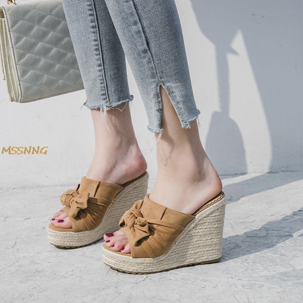 2020 summer new women's slippers high wedges butterfly knot ladies shoes fashion peep toe sandals beach woven women's slippers, Black
2020 summer new women's slippers high wedges butterfly knot ladies shoes fashion peep toe sandals beach woven women's slippers, Black