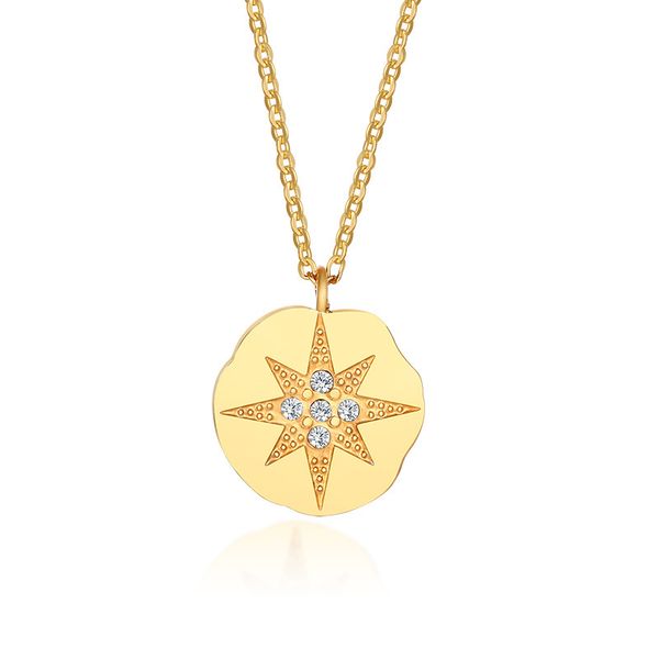 temperament stars coin pendant necklaces for women party jewelry bling cz stone k 18 tag o chain accessory, Silver
temperament stars coin pendant necklaces for women party jewelry bling cz stone k 18 tag o chain accessory, Silver
