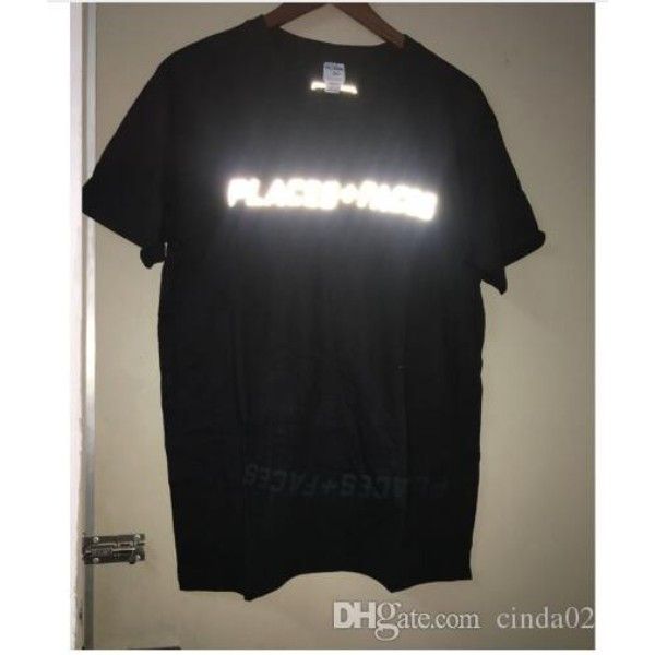 places+faces t-shirts women men cotton hip hop streetwear tee 3m reflective t-shirt, White;black 
places+faces t-shirts women men cotton hip hop streetwear tee 3m reflective t-shirt, White;black