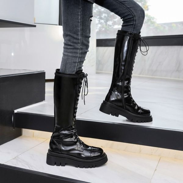 patent leather knee-high boots woman lace up autumn boots womens ladies chunky wedge platform black punk goth new arrival 2020
patent leather knee-high boots woman lace up autumn boots womens ladies chunky wedge platform black punk goth new arrival 2020