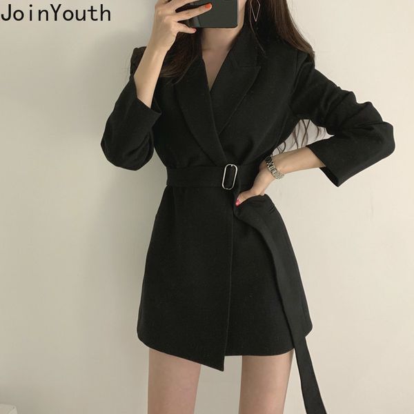 women's suits & blazers joinyouth women and jackets 2021 notched collar long sleeve suit coat korean belt slim waist blazer feminino 59, White;black
women's suits & blazers joinyouth women and jackets 2021 notched collar long sleeve suit coat korean belt slim waist blazer feminino 59, White;black