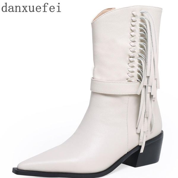 women's genuiine leather thick high heel autumn mid-calf boots pointed toe fringe fashion punk, Black
women's genuiine leather thick high heel autumn mid-calf boots pointed toe fringe fashion punk, Black