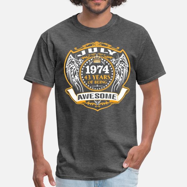 1974 43 years of being awesome july t shirt men printed 100% cotton s-xxxl original fitness humor spring autumn novelty shirt, White;black
1974 43 years of being awesome july t shirt men printed 100% cotton s-xxxl original fitness humor spring autumn novelty shirt, White;black