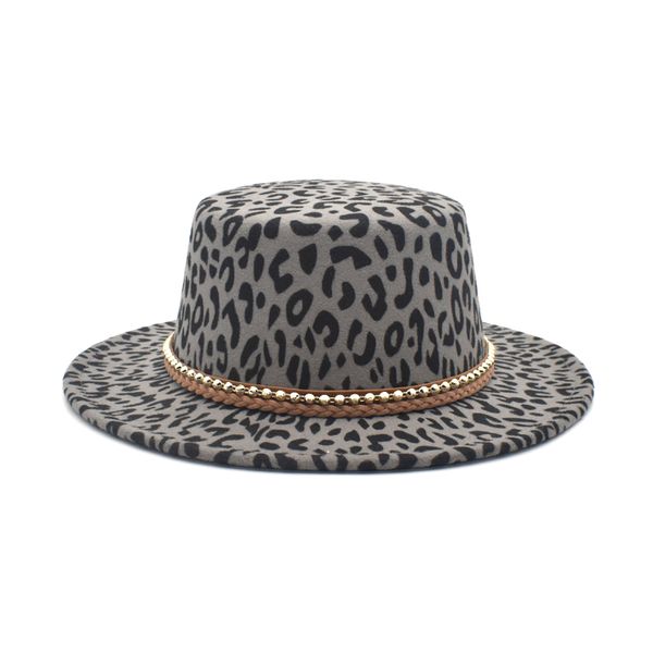 new leopard print women's fedora hat men's faux wool blended jazz hat wide brim simple flat p18, Blue;gray
new leopard print women's fedora hat men's faux wool blended jazz hat wide brim simple flat p18, Blue;gray