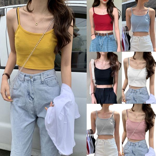 women's tanks & camis women summer navel slim vest korean simple solid color spaghetti strap crop basic layer casual sleeveless clu, White
women's tanks & camis women summer navel slim vest korean simple solid color spaghetti strap crop basic layer casual sleeveless clu, White