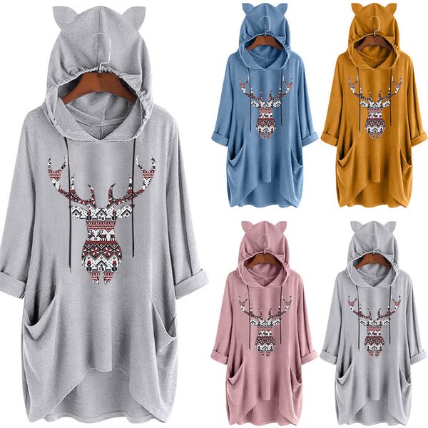 women elk irregular hoodies long sleeve pocket loose sweatshirt famale high sweet clothes, Black
women elk irregular hoodies long sleeve pocket loose sweatshirt famale high sweet clothes, Black