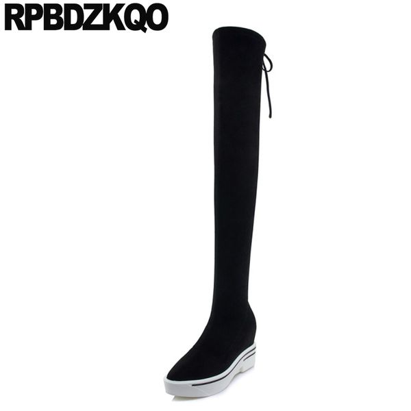 flatform black ladies wedge long lace up high heel tall chinese shoes platform over the knee muffin suede slim thigh women boots
flatform black ladies wedge long lace up high heel tall chinese shoes platform over the knee muffin suede slim thigh women boots