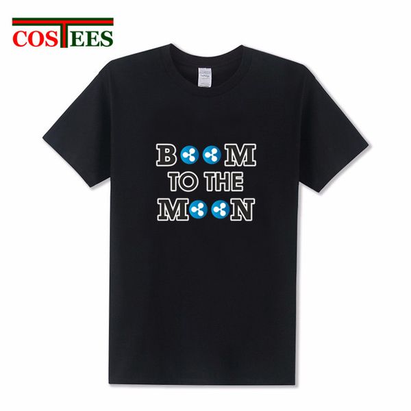 boom to the moon ripple t shirts men xrp crypto coin logo t-shirt bitcoin cryptocurrencies tshirt casual apparel group team tees