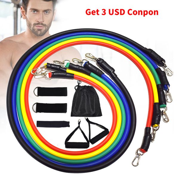 11 pieces/set of pull rope portable fitness exercise resistance band latex tube pedal exercise room stretching training
11 pieces/set of pull rope portable fitness exercise resistance band latex tube pedal exercise room stretching training