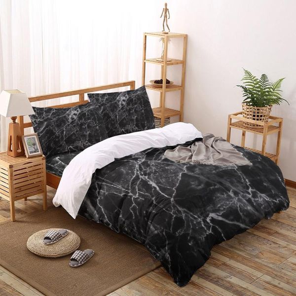 black marble printed duvet cover set 4 piece bedding set home textile customizable