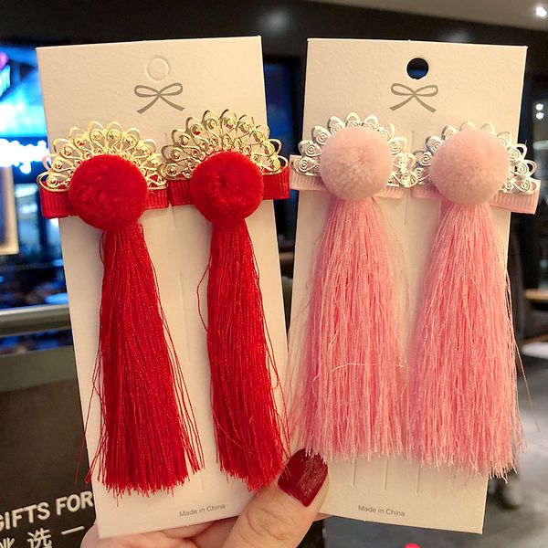 hair accessories child ball tassel clip children's year style girl hairpin baby side festival headdress, Slivery;white
hair accessories child ball tassel clip children's year style girl hairpin baby side festival headdress, Slivery;white