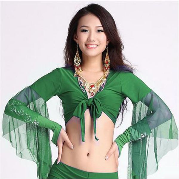 12 colors wholesale women belly dance clothes spandex belly dance mesh horn sleeves top, Black;red
12 colors wholesale women belly dance clothes spandex belly dance mesh horn sleeves top, Black;red
