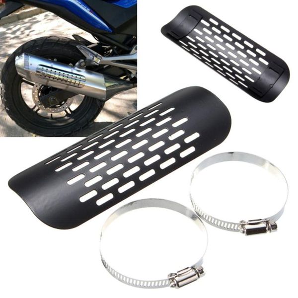 

motorcycle exhaust system universal vintage chrome plated modified curved muffler pipe heat shield cover guard motorbike parts