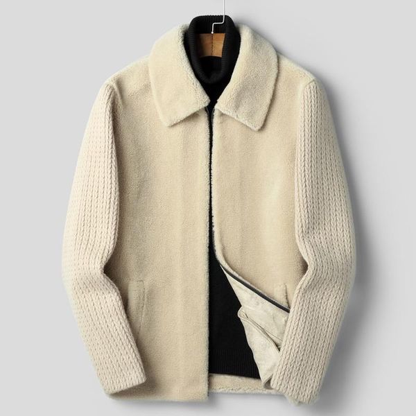 men's fur coat 100% wool autumn winter sheep shearing jacket real fur men short korean vintage fashion jackets kj1427, Black
men's fur coat 100% wool autumn winter sheep shearing jacket real fur men short korean vintage fashion jackets kj1427, Black