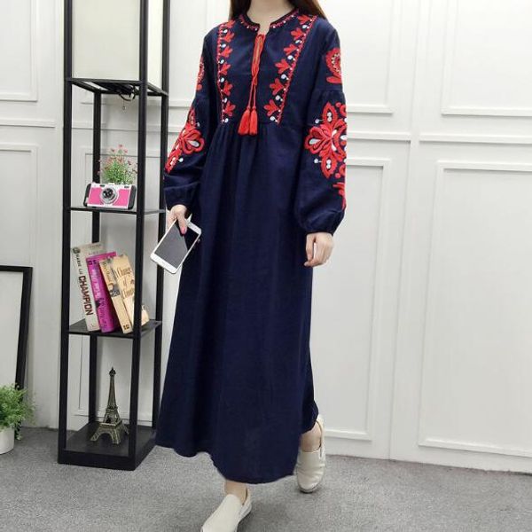 floral embroidered ethnic dress cotton linen lantern long sleeve maxi dress black blue white loose long women 113, Black;gray
floral embroidered ethnic dress cotton linen lantern long sleeve maxi dress black blue white loose long women 113, Black;gray