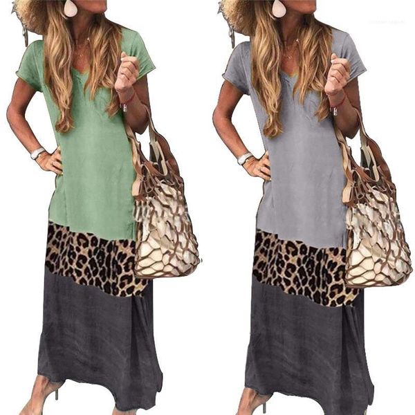 ladies dresses casual dress v-neck leopard print contrast stitching short sleeve dress casual jumpsuit maxi long, Black;gray
ladies dresses casual dress v-neck leopard print contrast stitching short sleeve dress casual jumpsuit maxi long, Black;gray