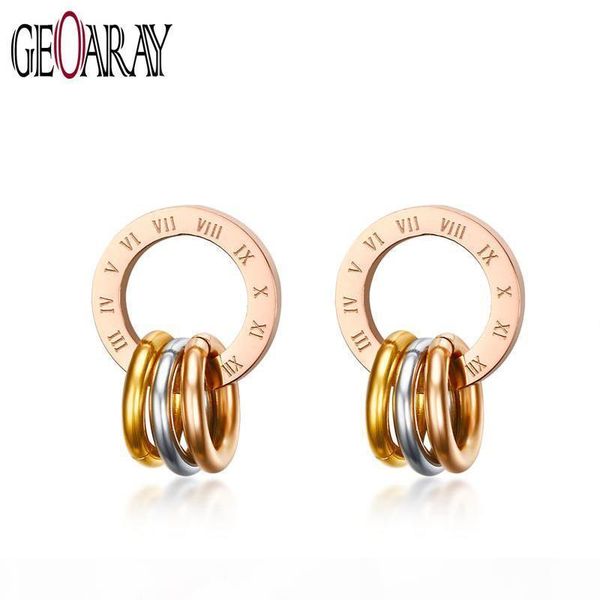 geoaray fashion unique round stud earrings for women men engraved roman number rose gold stainless steel earring colorful 3 roun, Golden;silver
geoaray fashion unique round stud earrings for women men engraved roman number rose gold stainless steel earring colorful 3 roun, Golden;silver