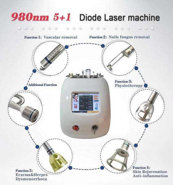 5 in 1 portable 980nm diode laser blood vessels removal nail fungus removal body physical therapy machine for sale
5 in 1 portable 980nm diode laser blood vessels removal nail fungus removal body physical therapy machine for sale