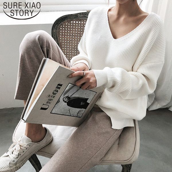 casual pullover 2019 autumn winter women's sweaters v-neck minimalist new fashionable korean style knitting solid 7290 50, White;black
casual pullover 2019 autumn winter women's sweaters v-neck minimalist new fashionable korean style knitting solid 7290 50, White;black