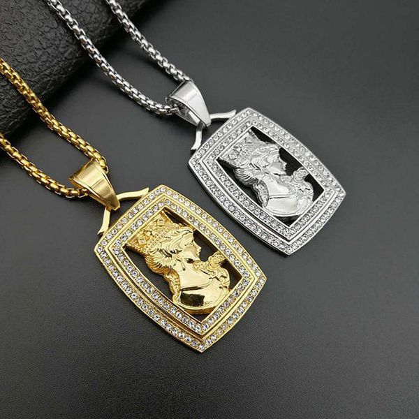 hip hop bling iced out gold silver color stainless steel queen victoria pendants necklaces for men rapper jewelry drop shipping
hip hop bling iced out gold silver color stainless steel queen victoria pendants necklaces for men rapper jewelry drop shipping