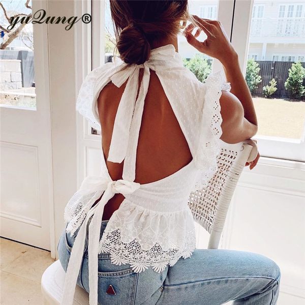 yuqung elegant white lace blouse shirt ruffle hollow out embroidery blouse women sleeveless backless summer lace up female
yuqung elegant white lace blouse shirt ruffle hollow out embroidery blouse women sleeveless backless summer lace up female