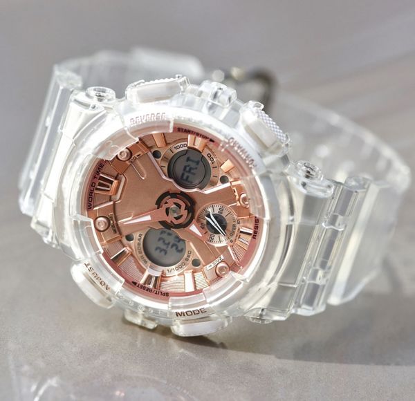 new 120 shock watches women designer automatic bracelet watches transparent strap summer limited digital analog lady sport watches, Slivery;brown
new 120 shock watches women designer automatic bracelet watches transparent strap summer limited digital analog lady sport watches, Slivery;brown