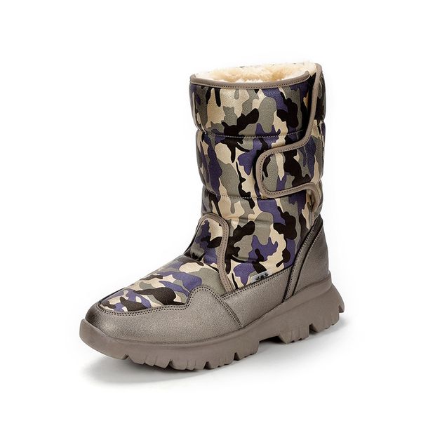 men snow boots 2020 thick fur winter boots men warm platform shoes hook&loop mid-calf camouflage natural wool, Black
men snow boots 2020 thick fur winter boots men warm platform shoes hook&loop mid-calf camouflage natural wool, Black