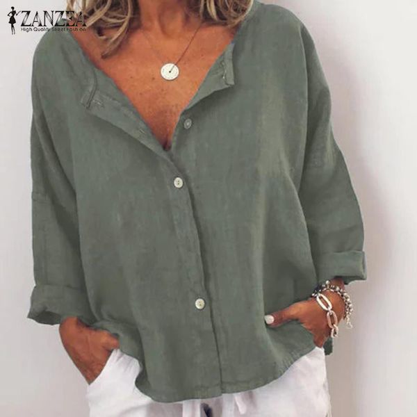 2020 zanzea fashion blouse women cotton linen tunic shirts casual loose buttons down blusas elegant chemiser mujer plus size 5xl, White
2020 zanzea fashion blouse women cotton linen tunic shirts casual loose buttons down blusas elegant chemiser mujer plus size 5xl, White